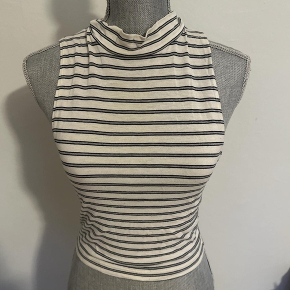 Forever 21 Tops - Mock Neck Striped Tank Top